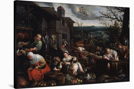 November' (From the Series 'The Seasons), Late 16th or Early 17th Century-Leandro Bassano-Stretched Canvas