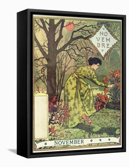 November-Eugene Grasset-Framed Stretched Canvas