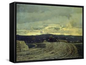 November-Telemaco Signorini-Framed Stretched Canvas