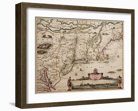 Novi Belgi Novaeque Angliae [New Netherland and New England], 1682-Nicolaes the Younger Visscher-Framed Giclee Print