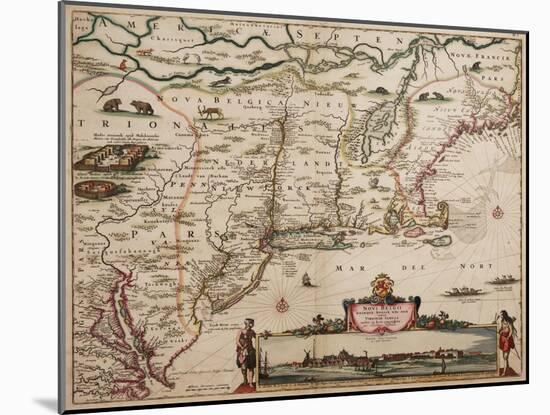 Novi Belgi Novaeque Angliae [New Netherland and New England], 1682-Nicolaes the Younger Visscher-Mounted Giclee Print