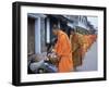 Novice Buddhist Monks Collecting Alms of Rice, Luang Prabang, Laos, Indochina, Southeast Asia, Asia-Upperhall Ltd-Framed Photographic Print