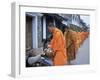 Novice Buddhist Monks Collecting Alms of Rice, Luang Prabang, Laos, Indochina, Southeast Asia, Asia-Upperhall Ltd-Framed Photographic Print