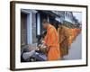 Novice Buddhist Monks Collecting Alms of Rice, Luang Prabang, Laos, Indochina, Southeast Asia, Asia-Upperhall Ltd-Framed Photographic Print