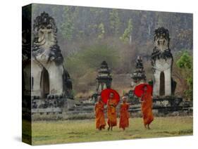 Novice Buddhist Monks, Doi Kong Mu Temple, Mae Hong Son, Northern Thailand, Asia-Alain Evrard-Stretched Canvas