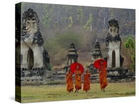 Novice Buddhist Monks, Doi Kong Mu Temple, Mae Hong Son, Northern Thailand, Asia-Alain Evrard-Stretched Canvas