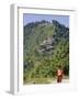 Novice Monk Walking Along Road to Sangachoeling Gompa, Pelling, Sikkim, India-Jane Sweeney-Framed Photographic Print