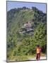 Novice Monk Walking Along Road to Sangachoeling Gompa, Pelling, Sikkim, India-Jane Sweeney-Mounted Photographic Print