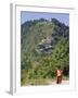 Novice Monk Walking Along Road to Sangachoeling Gompa, Pelling, Sikkim, India-Jane Sweeney-Framed Photographic Print