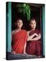 Novice Monk with Food Bowl and Utensils at Pathain Monastery, Sittwe, Burma, Myanmar-Nigel Pavitt-Stretched Canvas