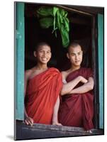 Novice Monk with Food Bowl and Utensils at Pathain Monastery, Sittwe, Burma, Myanmar-Nigel Pavitt-Mounted Photographic Print