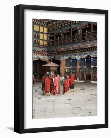 Novice Monks in Rimpong Dzong (Monastery), Paro, Bhutan-Sybil Sassoon-Framed Photographic Print