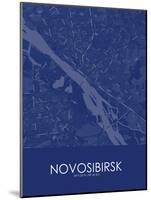 Novosibirsk, Russian Federation Blue Map-null-Mounted Poster