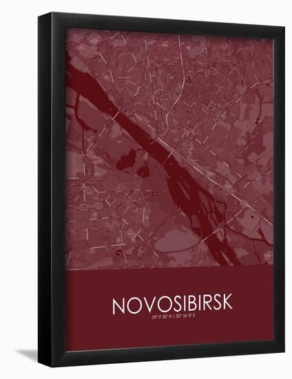 Novosibirsk, Russian Federation Red Map-null-Framed Poster