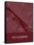 Novosibirsk, Russian Federation Red Map-null-Framed Stretched Canvas