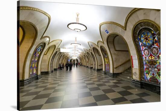 Novoslobodskaya Metro Station, Moscow, Russia, Europe-Miles Ertman-Stretched Canvas
