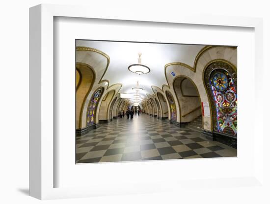 Novoslobodskaya Metro Station, Moscow, Russia, Europe-Miles Ertman-Framed Photographic Print