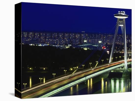 'Novy Most' New Bridge, Bratislava, West Slovakia-Walter Bibikow-Stretched Canvas