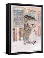 Now and Then Ladies Pass in their Pattens-Hugh Thomson-Framed Stretched Canvas