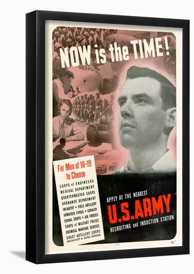 Now Is The Time to Choose U.S. Army WWII War Propaganda Art Print Poster-null-Framed Poster