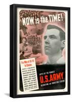 Now Is The Time to Choose U.S. Army WWII War Propaganda Art Print Poster-null-Framed Poster