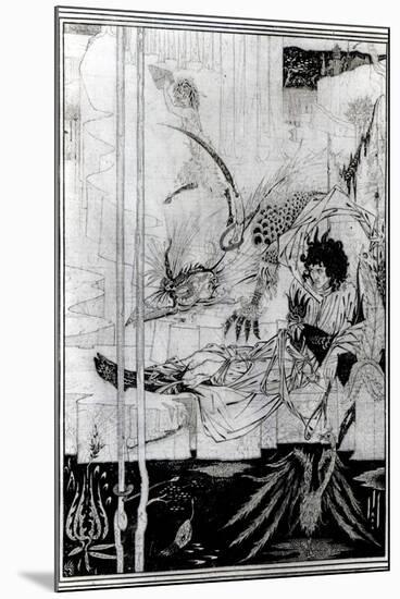 Now King Arthur Saw the Questing Beast and Thereof Had Great Marvel, from 'Le Morte D'Arthur'-Aubrey Beardsley-Mounted Giclee Print