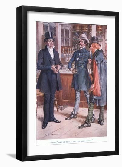 "Now" Said Mr Tigg, "You Two are Related"-Charles Edmund Brock-Framed Giclee Print