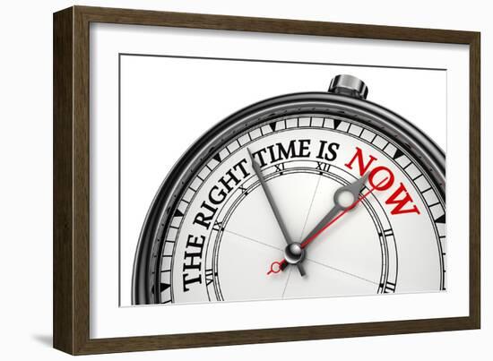 Now The Right Time Concept Clock-donskarpo-Framed Art Print