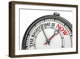 Now The Right Time Concept Clock-donskarpo-Framed Art Print