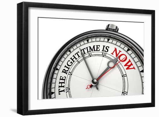 Now The Right Time Concept Clock-donskarpo-Framed Art Print