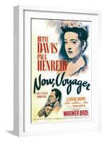 Now, Voyager, Bette Davis, Bette Davis, Paul Henreid on Midget Window Card, 1942-null-Framed Art Print