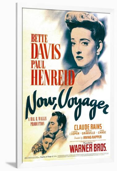 Now, Voyager, Bette Davis, Bette Davis, Paul Henreid on Midget Window Card, 1942-null-Framed Art Print