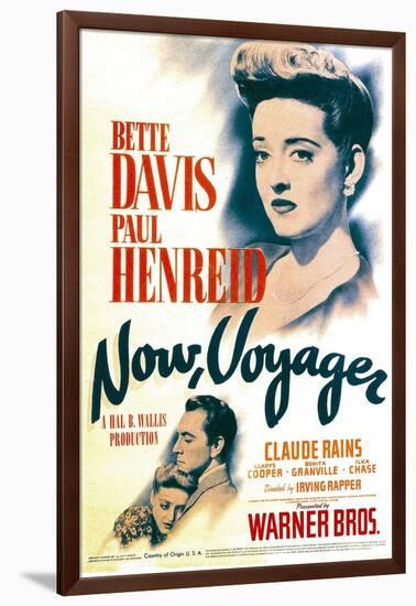 Now, Voyager, Bette Davis, Bette Davis, Paul Henreid on Midget Window Card, 1942-null-Framed Art Print