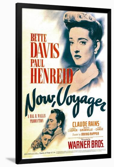 Now, Voyager, Bette Davis, Bette Davis, Paul Henreid on Midget Window Card, 1942-null-Framed Art Print