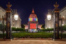 San Francisco City Hall in Rainbow Colors-nstanev-Photographic Print