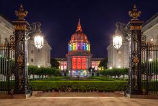 San Francisco City Hall in Rainbow Colors-nstanev-Framed Photographic Print