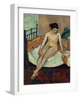 Nu à la couverture rayée-Suzanne Valadon-Framed Giclee Print