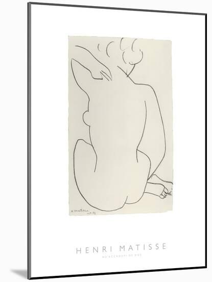 Nu Accroupi de Dos-Henri Matisse-Mounted Art Print