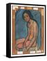 Nu Assis, C.1909 (Oil on Canvas)-Amedeo Modigliani-Framed Stretched Canvas