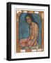 Nu Assis, C.1909 (Oil on Canvas)-Amedeo Modigliani-Framed Giclee Print