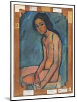Nu Assis, C.1909 (Oil on Canvas)-Amedeo Modigliani-Mounted Giclee Print