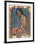 Nu Assis, C.1909 (Oil on Canvas)-Amedeo Modigliani-Framed Giclee Print