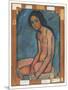 Nu Assis, C.1909 (Oil on Canvas)-Amedeo Modigliani-Mounted Giclee Print