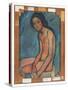 Nu Assis, C.1909 (Oil on Canvas)-Amedeo Modigliani-Stretched Canvas