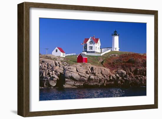 Nubble Lighthouse York Maine-George Oze-Framed Photographic Print