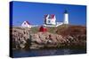 Nubble Lighthouse York Maine-George Oze-Stretched Canvas