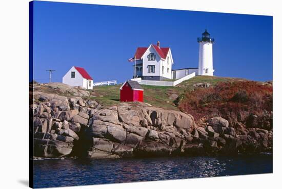 Nubble Lighthouse York Maine-George Oze-Stretched Canvas