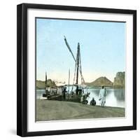 Nubia (Egypt), Travellers's Boat on the Nile-Leon, Levy et Fils-Framed Photographic Print