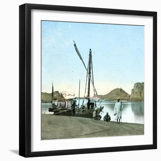 Nubia (Egypt), Travellers's Boat on the Nile-Leon, Levy et Fils-Framed Photographic Print