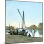 Nubia (Egypt), Travellers's Boat on the Nile-Leon, Levy et Fils-Mounted Photographic Print